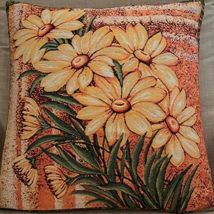 Гобеленовая наволочка "D. ЖЁЛТЫЕ РОМАШКИ", Россия.