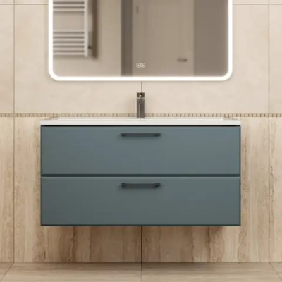 Тумба с раковиной для ванной Uperwood Foster New 100 см, подвесная, серый графит