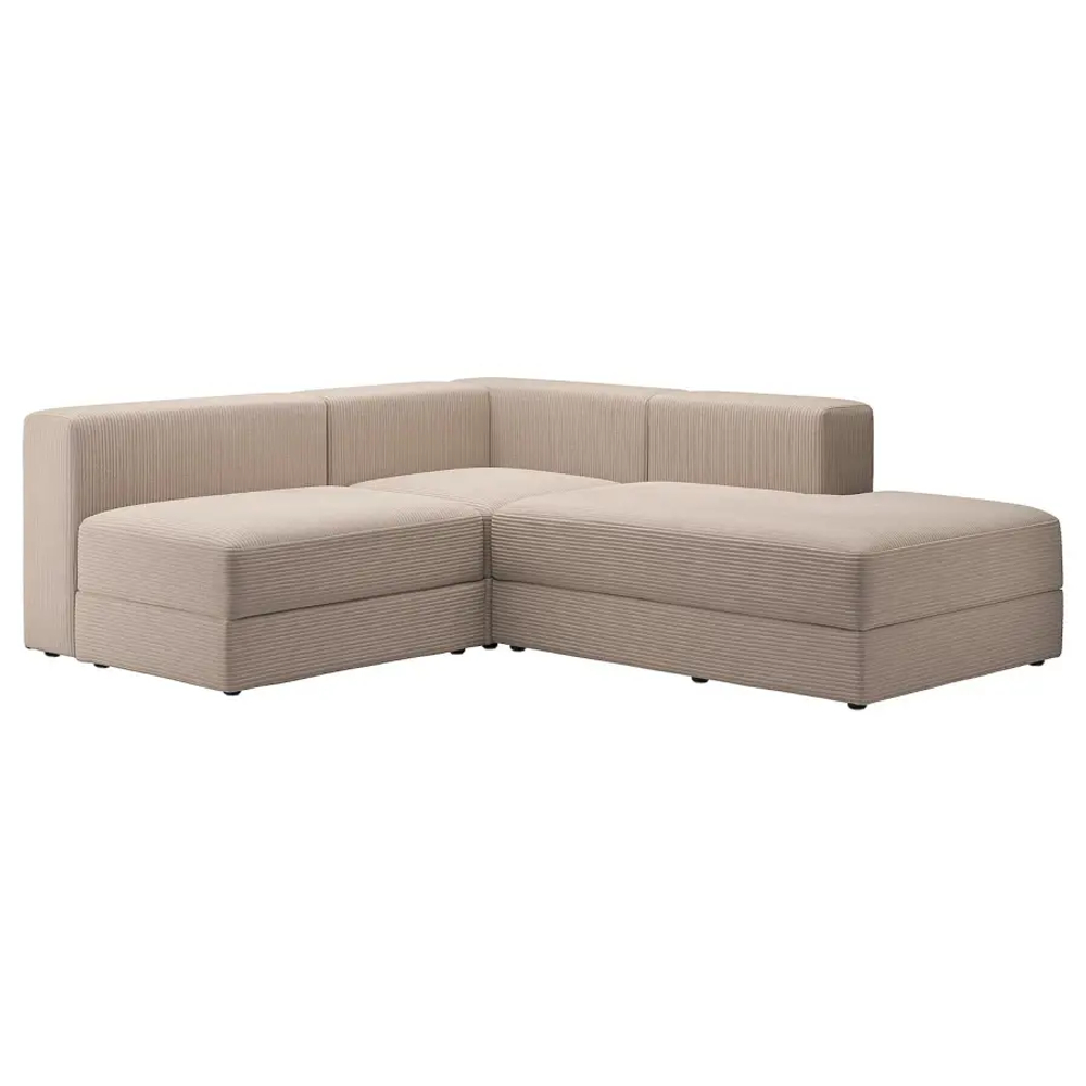 Диван угловой - IKEA JÄTTEBO/JATTEBO, 71x65x190/230см, бежевый, ЙЕТТЕБО ИКЕА