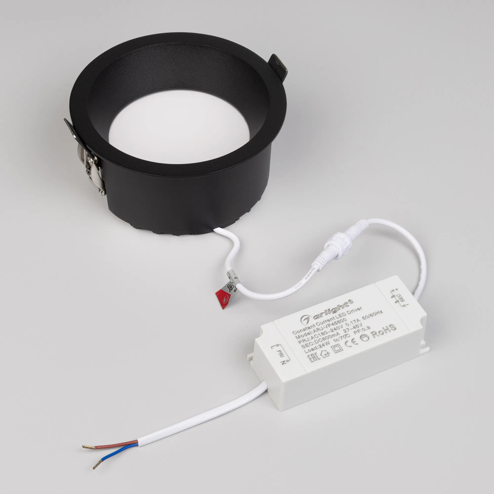 Светильник MS-DROP-BUILT-R137-24W Warm3000 (BK, 90 deg, 230V) (Arlight, IP54 Металл, 5 лет) 041499