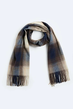 ZARA ЖАККАРДОВЫЙ ШАРФ В КЛЕТКУ, РАЗНОЦВЕТНЫЙ