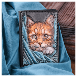 Кожаная обложка на паспорт «Кысь»