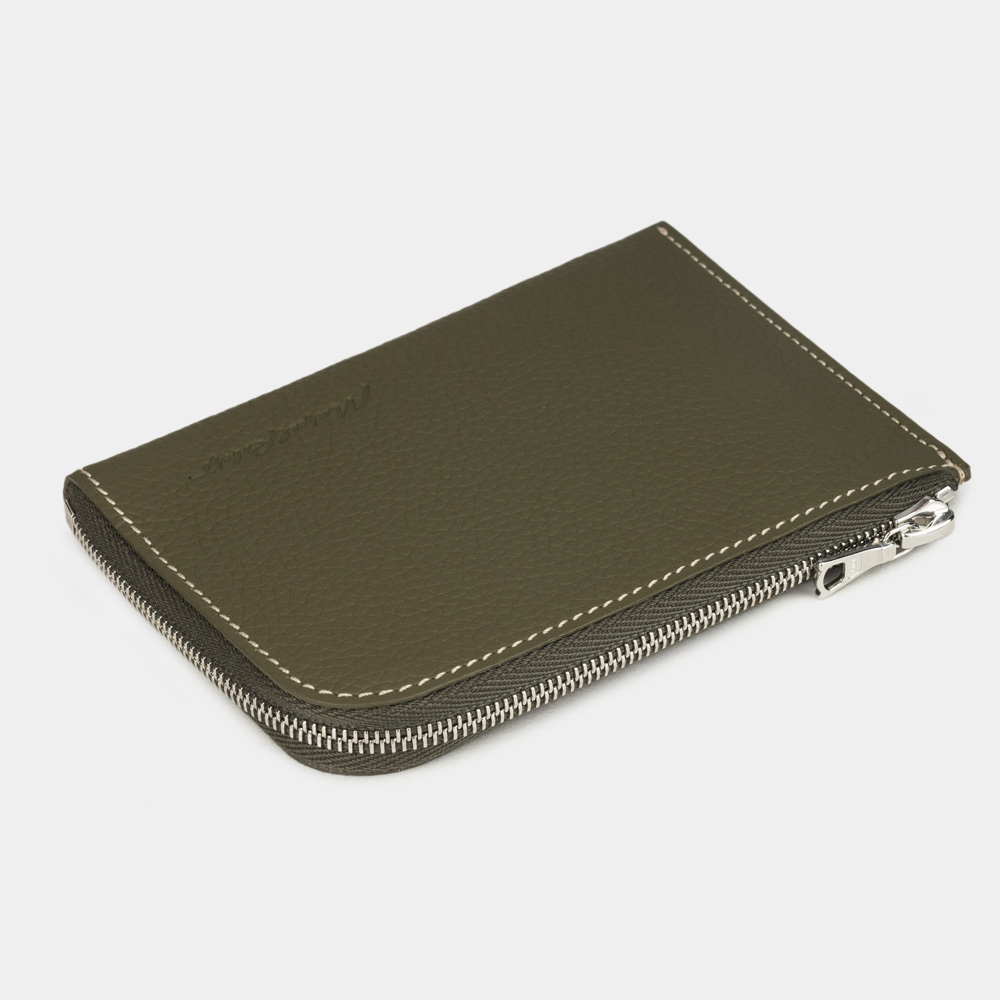 Кожаный мини-кошелек Aven зеленого цвета