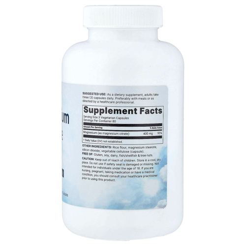 Micro Ingredients, цитрат магния, 240 вегетарианских капсул (133 мг в 1 капсуле)