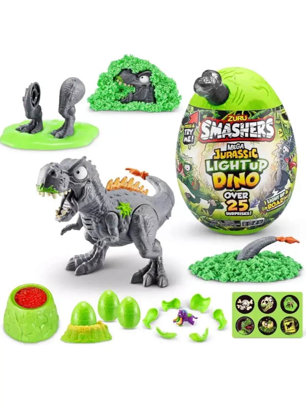 Игрушка сюрприз яйцо Zuru Smashers Mega Jurassic Lightup Dino