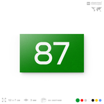 Табличка с номером 87 на дверь квартиры, для офиса, кабинета, аудитории, склада, зеленая 120х70 мм, Айдентика Технолоджи