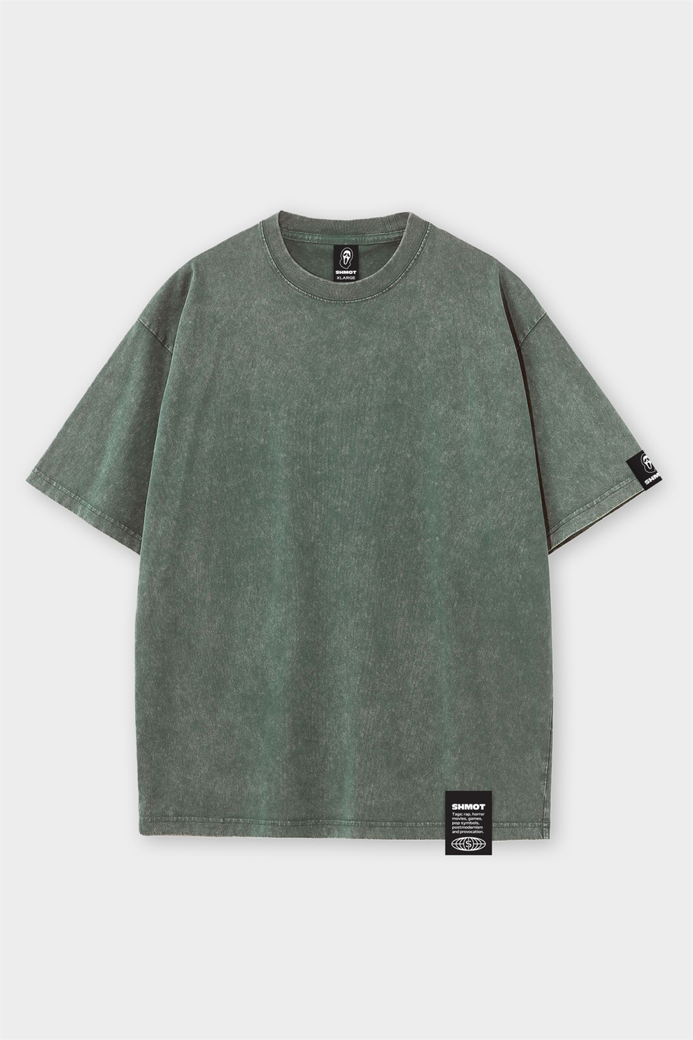 Футболка SHMOT BLANK, GARMENT DYE, Зеленый