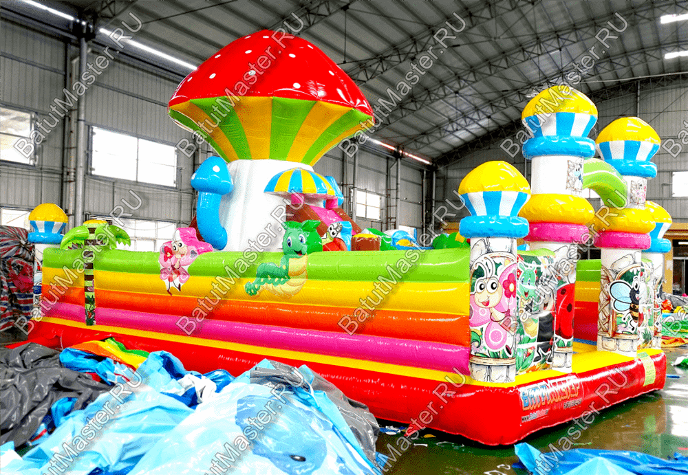 Коммерческий надувной батут "Грибная поляна" 9,1*5*5,5