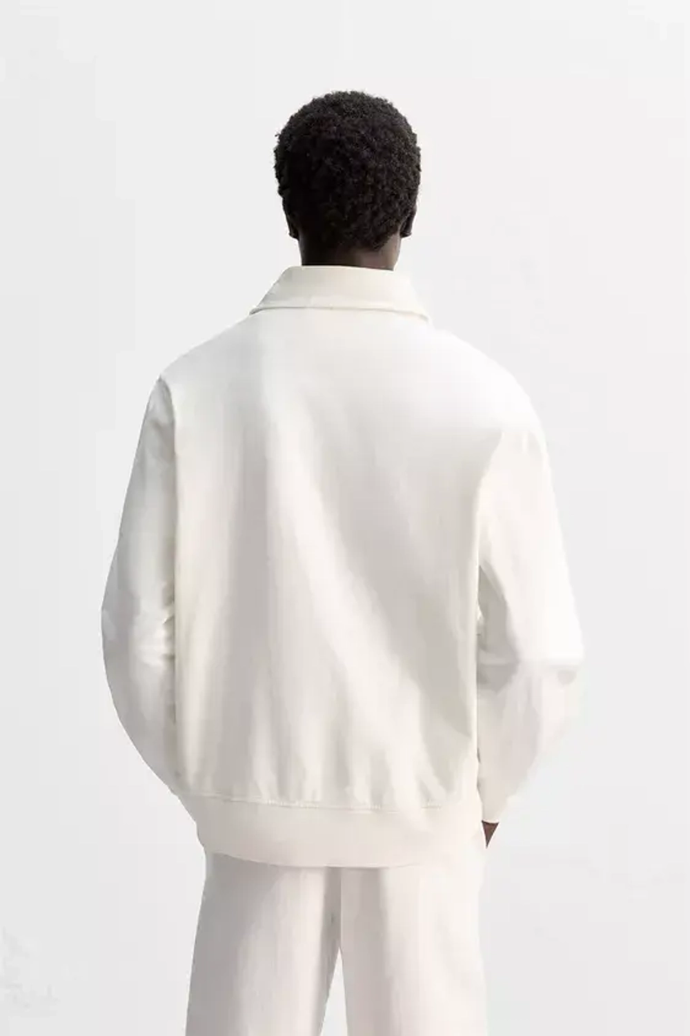 ZARA ТОЛСТОВКА ПОЛО, ЖЕЛТОВАТО-БЕЛЫЙ