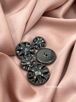 Пуговицы черные графит со стразами