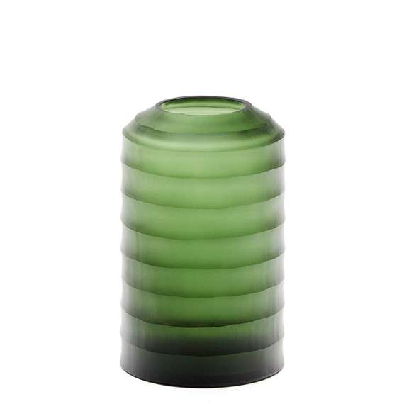 Ваза Bunce из переработанного стекла зеленая 19,5 см