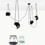 Pendant design lamp  AIM by Flos (4 lampshade ,  Black)