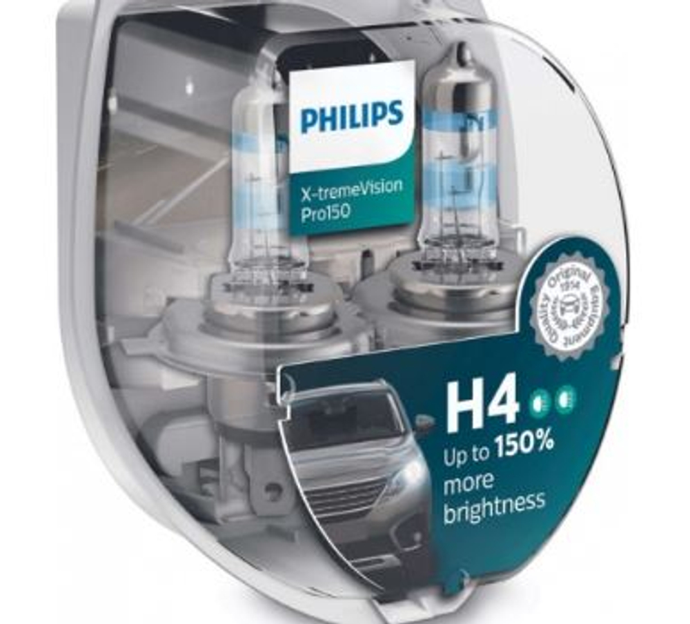 Автолампа H4 12V 60/55W P43t Philips +150% Racing Vision (кт2шт) Р-12342RV-2