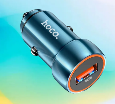 Автомобильное З/У Z46 Blue shield single port QC3.0 car charger metal gray