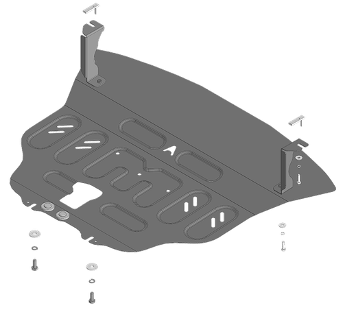 Защита картера двигателя и КПП (1,5 мм, сталь) для BAIC X35 2019- АвтоСтандарт.58501