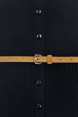 ZARA ВЯЗАНЫЙ КАРДИГАН С КОРОТКИМИ РУКАВАМИ И ПОЯСОМ, МОРСКОЙ СИНИЙ