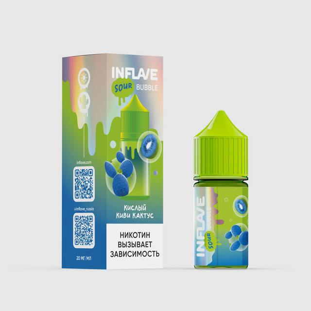 Inflave Bubble Salt 30 мл - Кислый Киви Кактус (20 мг)