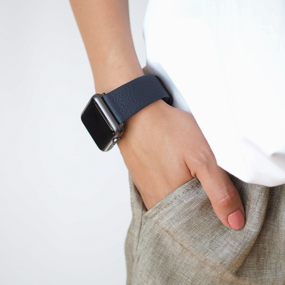 Ремешок кожаный для Apple Watch 42/44mm Classic цвета синий