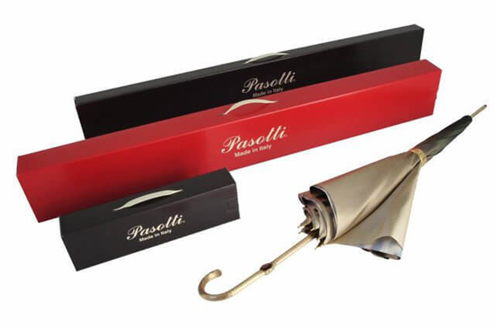 Зонт складной Pasotti Auto Owl Silver Oxford Black Pasotti