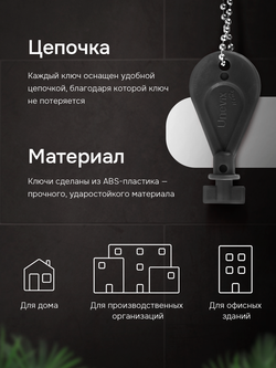 Универсальный ключ диспенсера мыла и бумажных листовых одноразовых полотенец, 10 шт.(KD1-A)