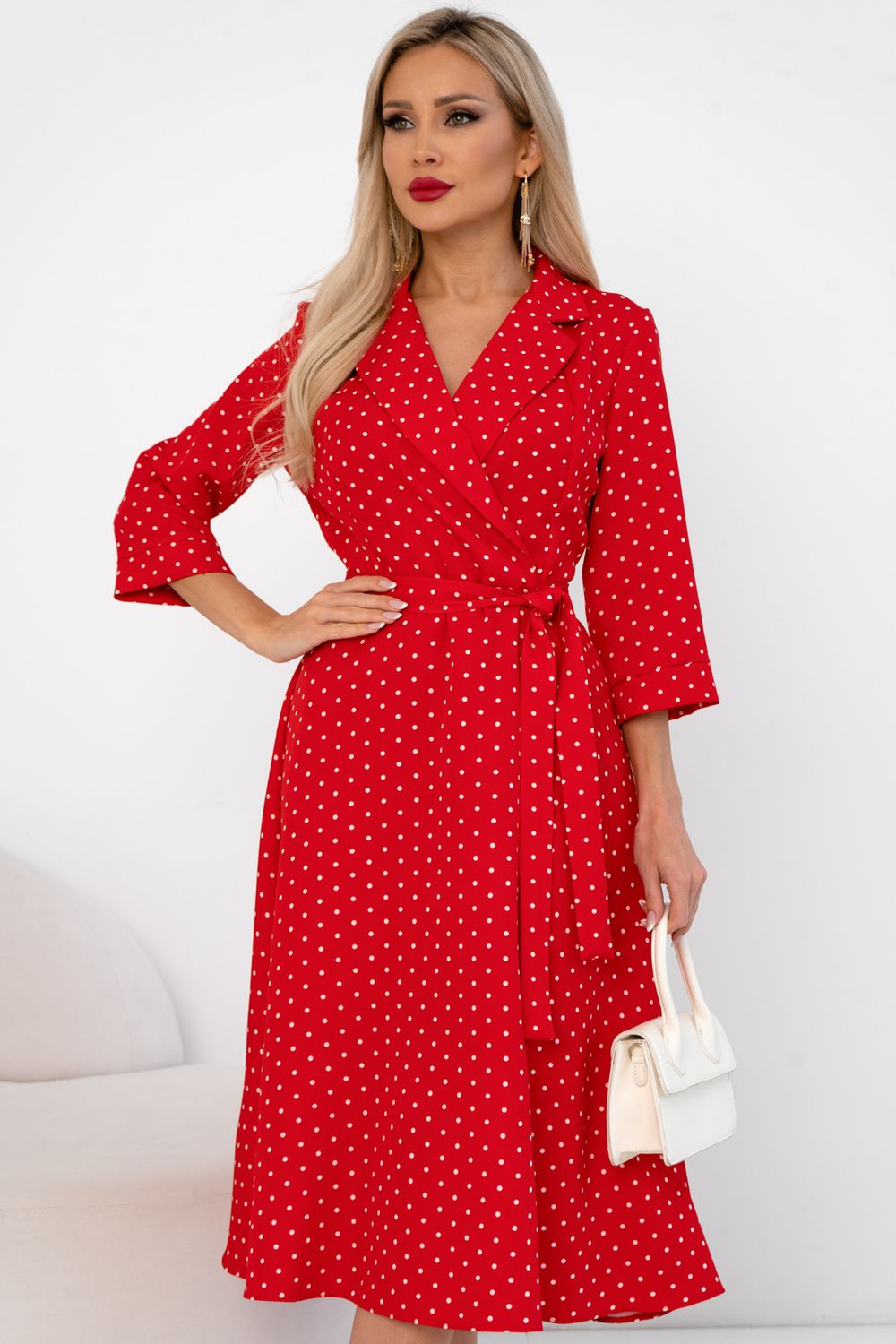 Платье Марта (красный/горох) Р11-1189/6 Nikol (Акция)