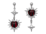 Серьги-гвоздики "Алое сердце", 48,5мм