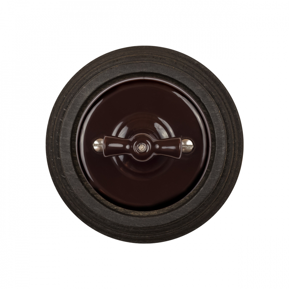 Выключатель 1кл. проходной, керамика, цвет коричневый B1-201-02