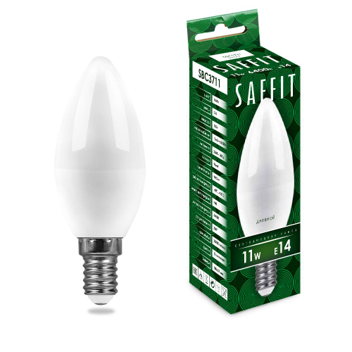 Лампа светодиодная LED SAFFIT свеча SBС3711 11W Е14 С37 6400K