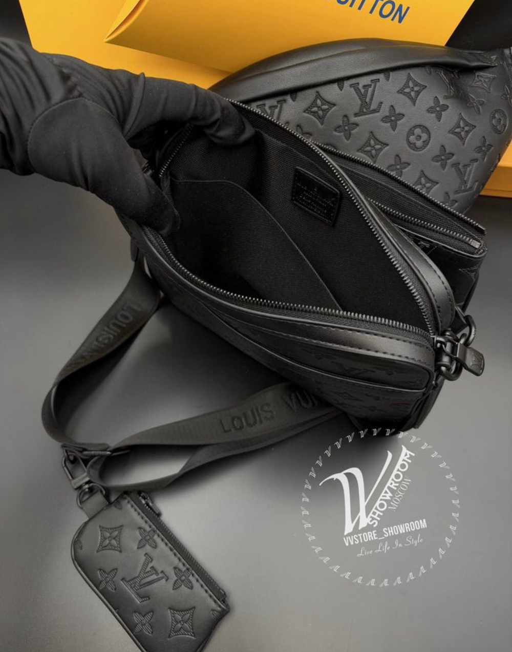 Сумка Louis Vuitton Trio Monogram Shadow Black
