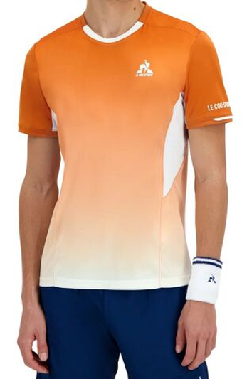 Мужская теннисная футболка Le Coq Sportif Tennis Performance - Оранжевый