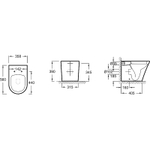 Унитаз приставной Jacob Delafon Rodin+ безободковый, белый (EDAA102-00)