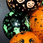 Шар (12"/30 см) Хэллоуин, Призрачные огни, Ассорти, пастель, 5 ст флюор 25 шт.