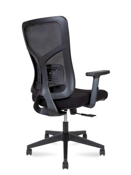 Кресло офисное Норден / Аспер LB / Asper LB / черный пластик  / черная сетка / черная ткань