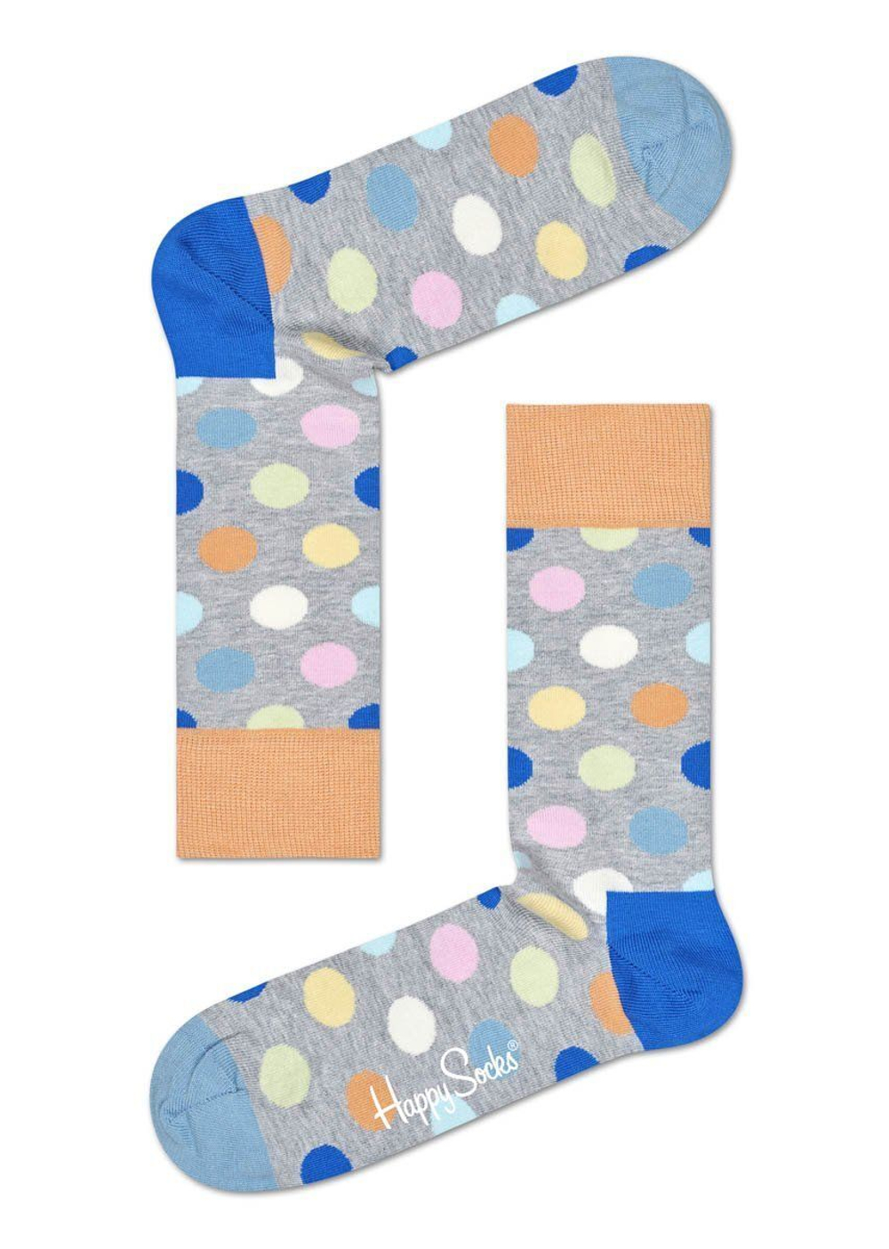 Меланжевые носки унисекс Big Dot Sock в горох (Размер: 29) (Цвет: серый меланж)