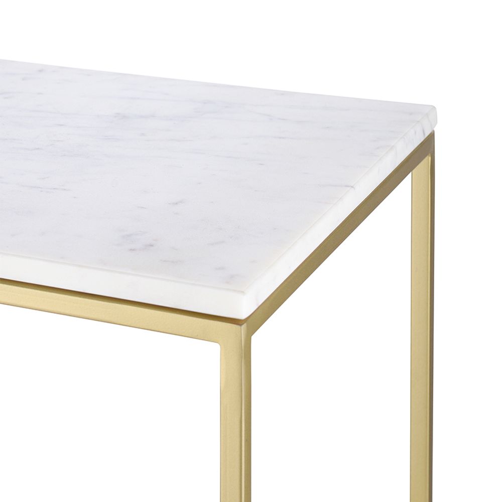 Набор из 2-х столиков Mayen Gold, белые/золотистые