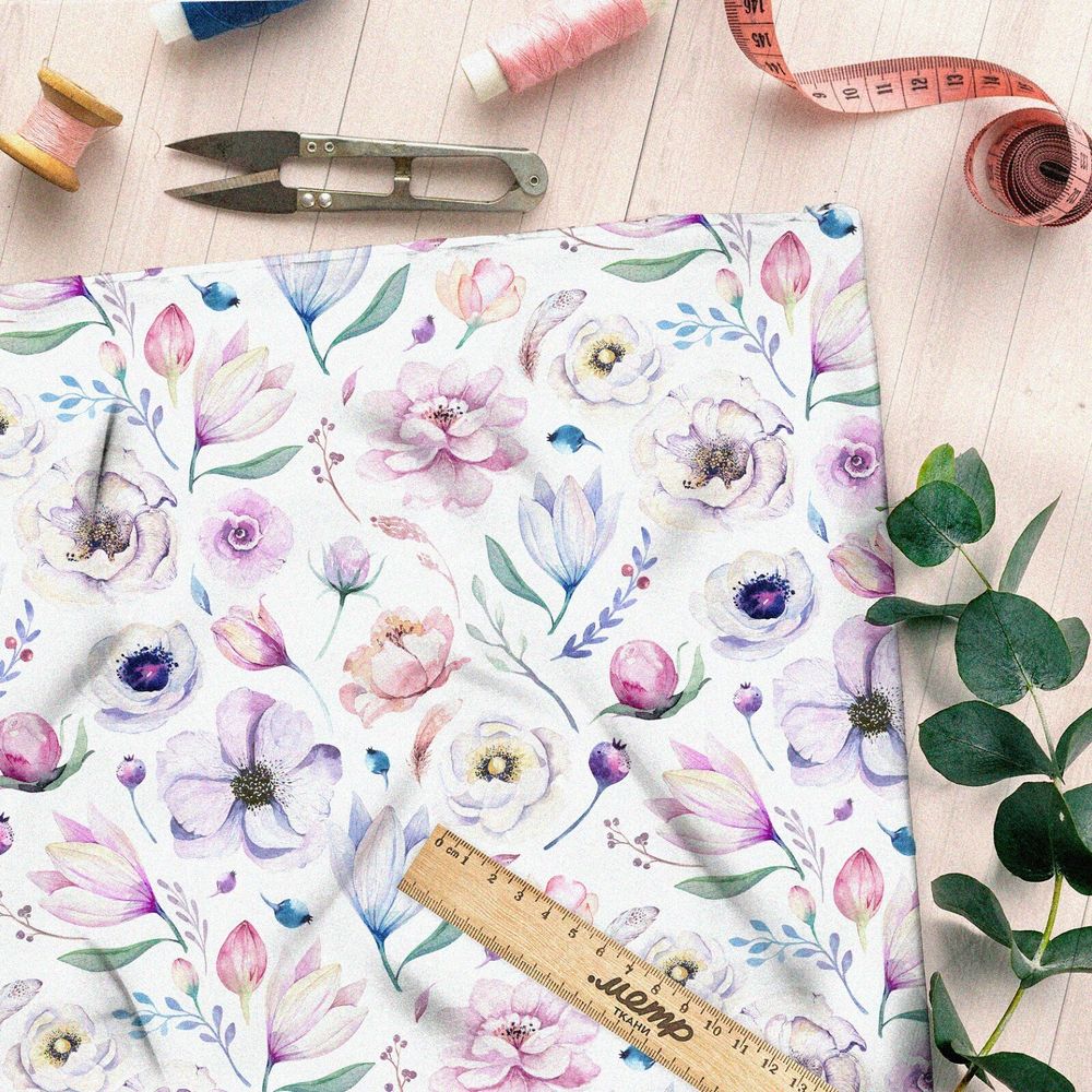 Ткань ниагара контрастные насыщенные цветы