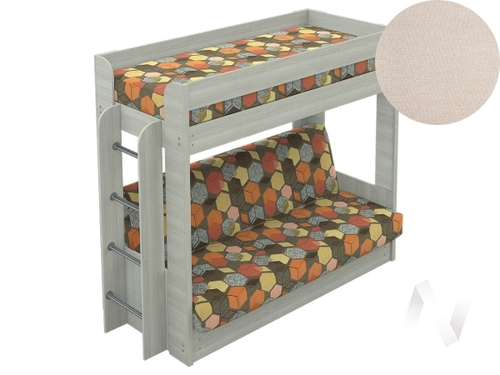 Диван-кровать двухъярусный КМ.009.01-016-00 (ясень шимо светлый/SAVANA PLUS IVORY 1 Вариант)