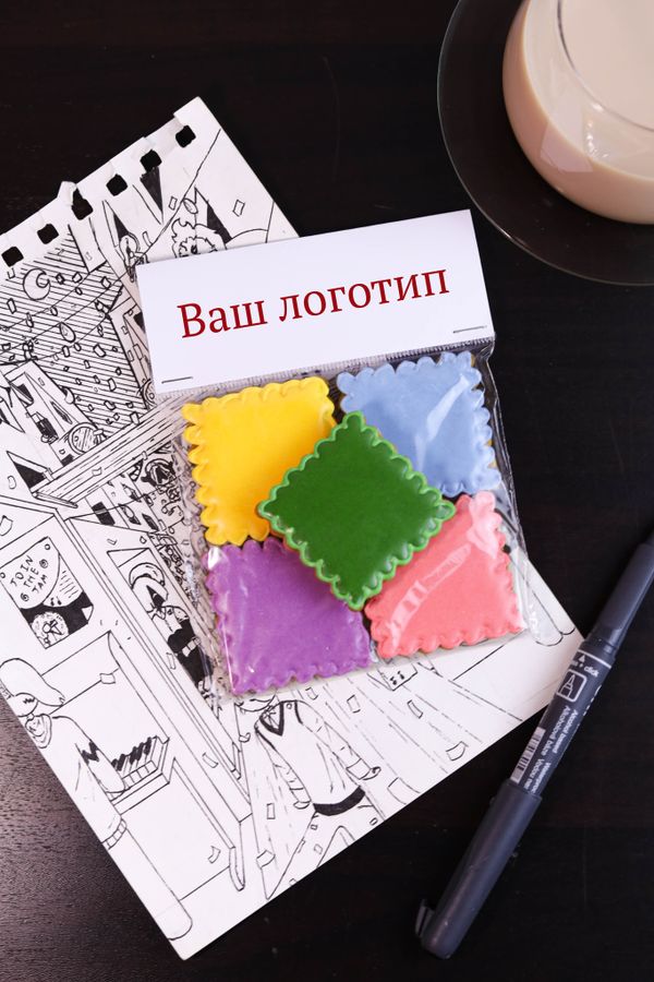 Пряник квадрат с логотипом на заказ