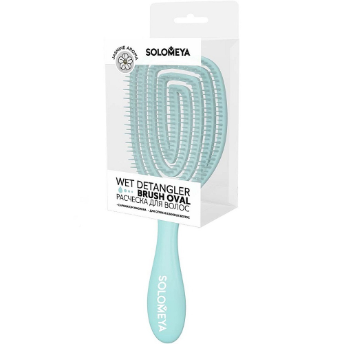 SOLOMEYA Расческа для сухих и влажных волос АРОМАТ ЖАСМИНА Solomeya Wet Detangler Brush Oval Jasmine, 1 шт.