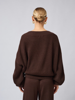 Джемпер вязаный с v-вырезом