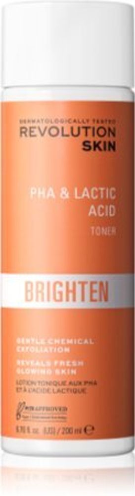 Revolution Skincare нежный отшелушивающий тоник для сухой и чувствительной кожи Brighten PHA &amp; Lactic Acid