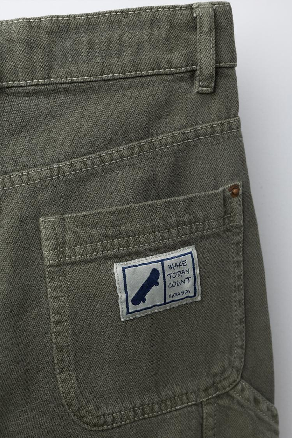 ZARA БРЮКИ-КАРПЕНТЕР, ХАКИ