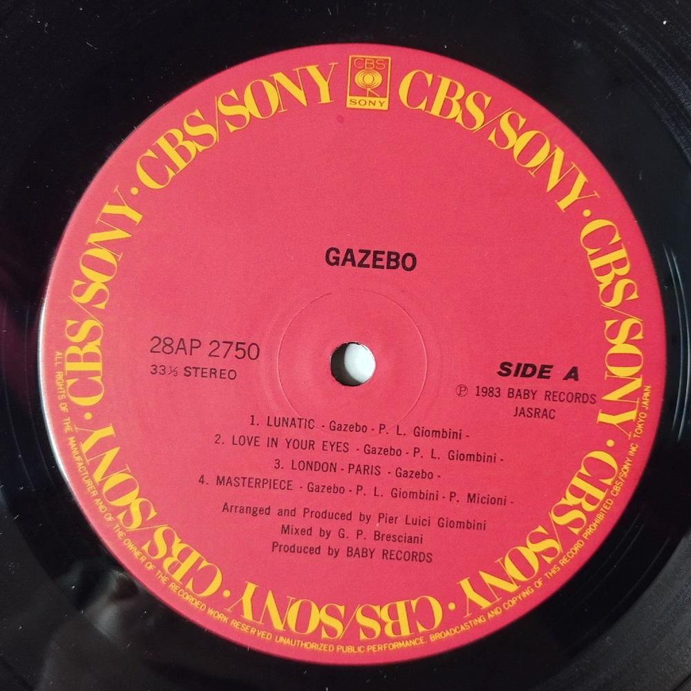 Винтажная виниловая пластинка LP Gazebo (Japan 1984) (Obi) Love In Your Eyes