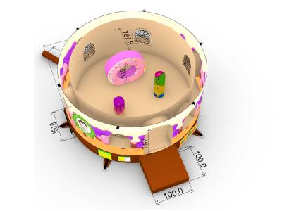Коммерческий надувной батут «Торт» 4*4*3,5 м