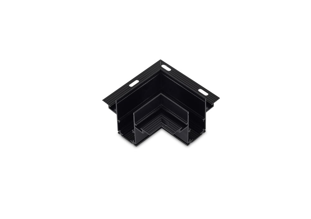 L-образный угол-соединитель для встраиваемого шинопровода DLT2512InB, L80*W80*H46, 5 мм, черный