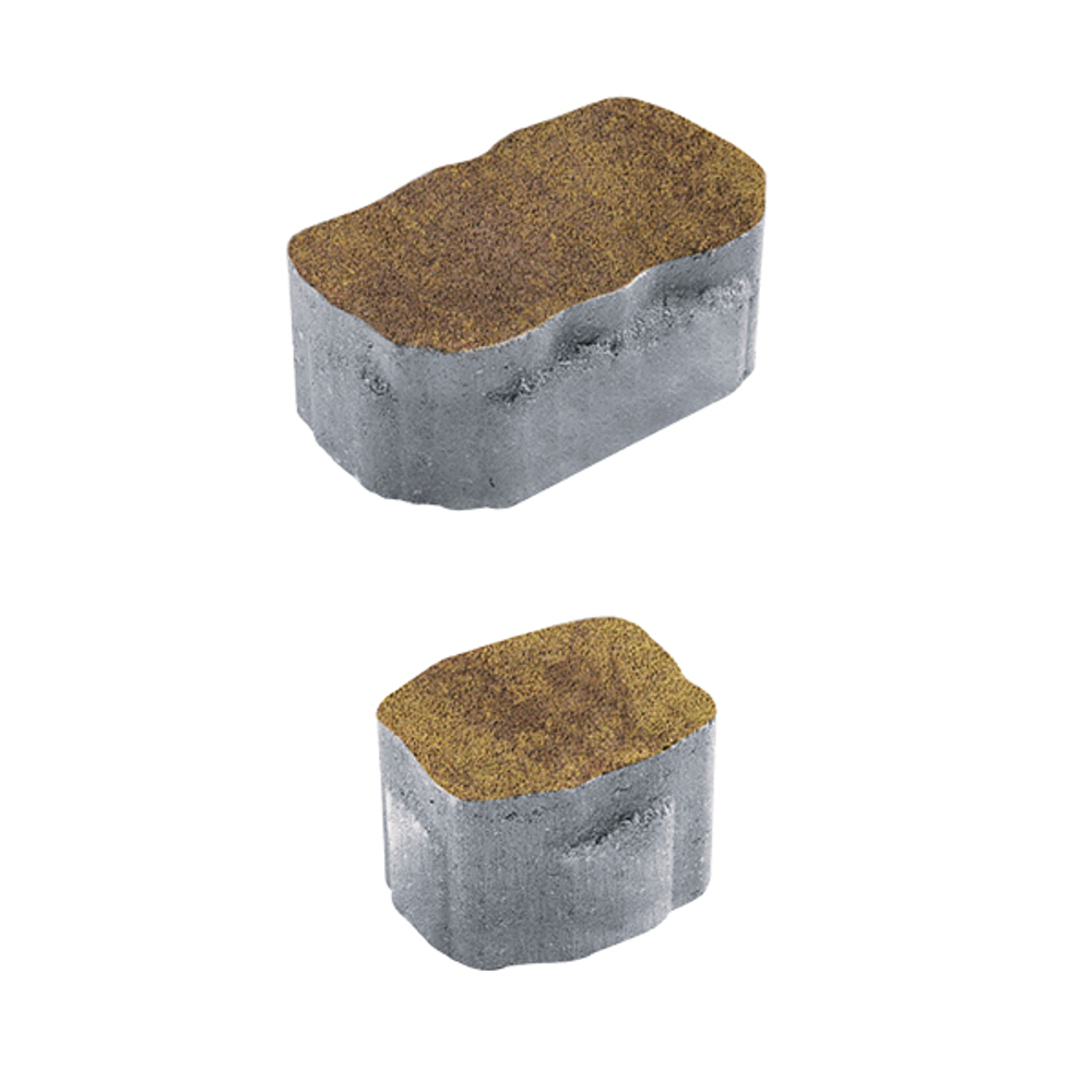 Тротуарная плитка Арена - Листопад гранит Янтарь, комплект из 2 видов плит