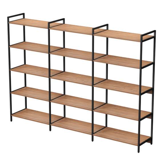 10ССТ.5.800 Стеллаж средний тройной 5 полок, широкий (2360*400*1704)