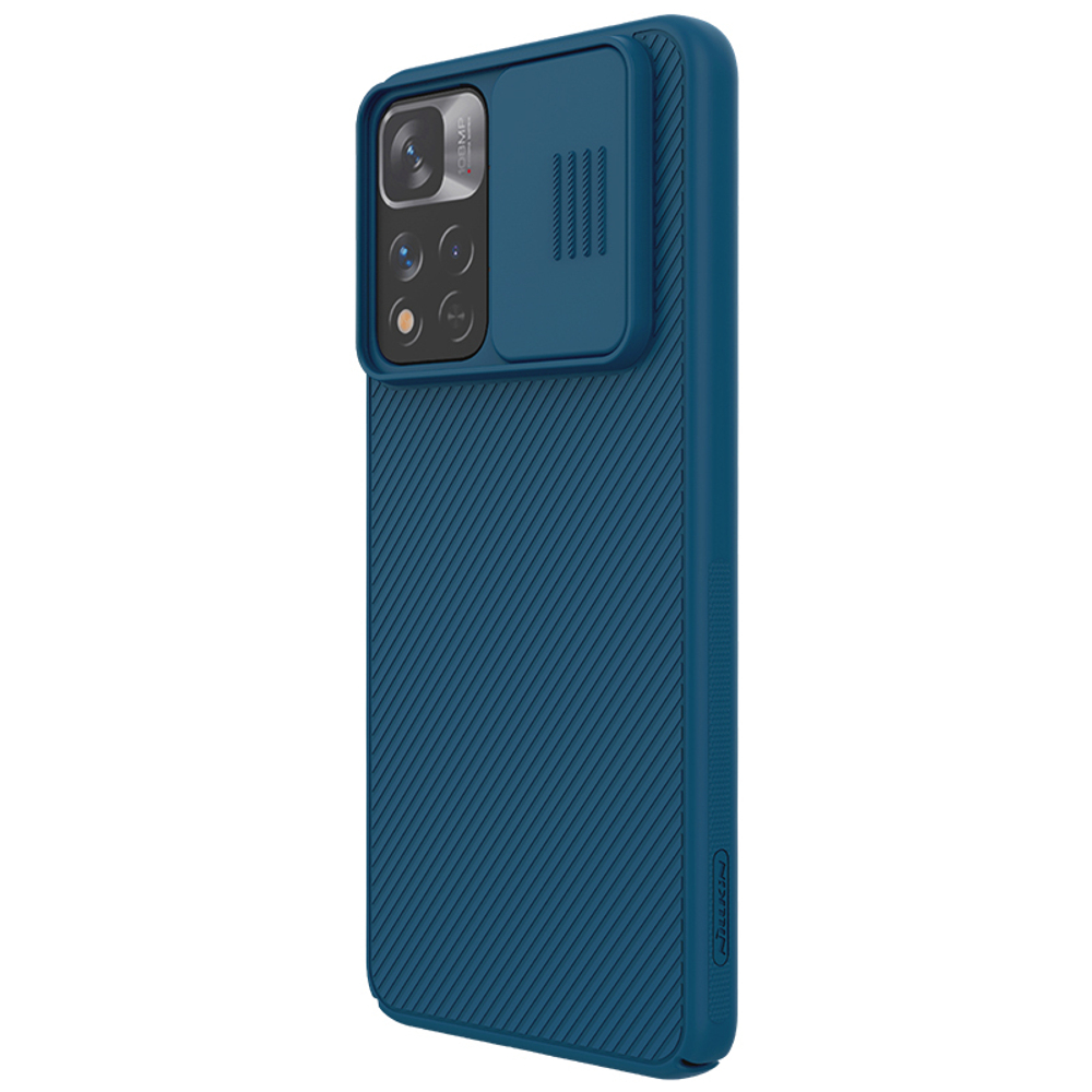 Чехол синего цвета для Xiaomi Redmi Note 11 Pro (Китай), 11 Pro+ 5G, Xiaomi 11i (India) от Nillkin серии CamShield Case с защитной крышкой для задней камеры