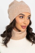 Комплект шапка шестиклинка и снуд (бежевый) ШШС3-23М LT Collection