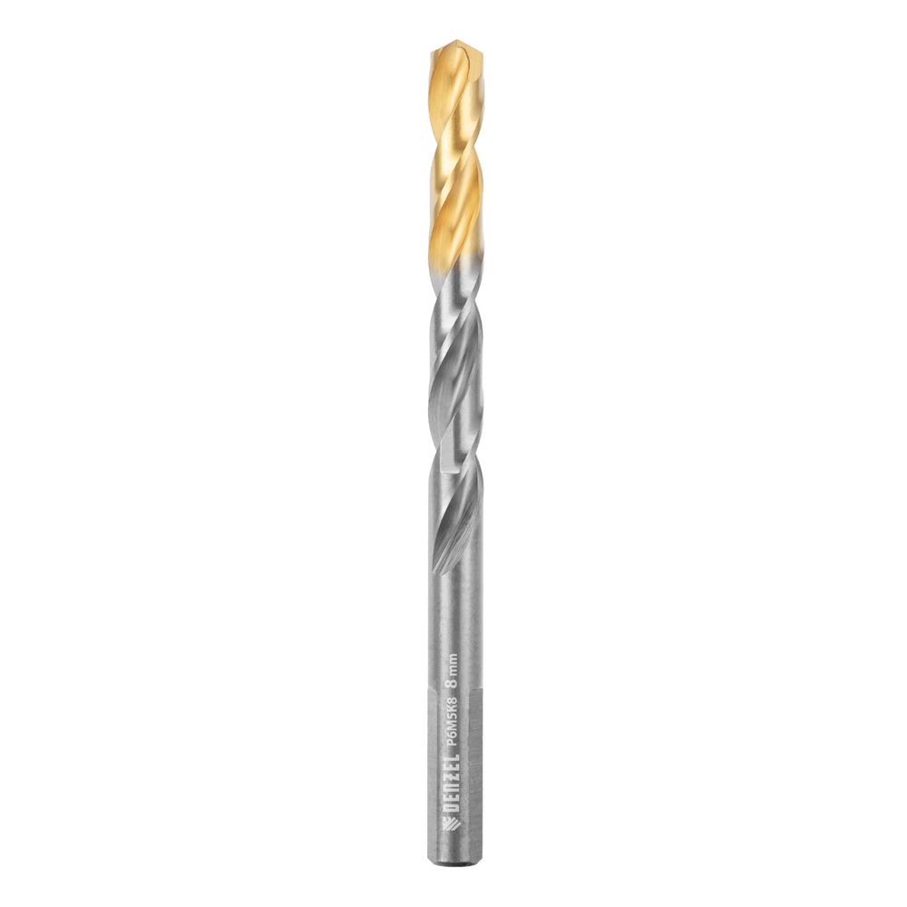Набор сверл по металлу, 2-8мм, Р6М5К8-TiN, Golden Tip, 6 шт Denzel